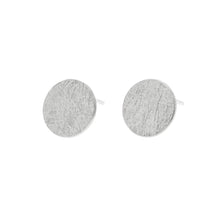 Load image into Gallery viewer, Large round brushed finish Sterling Silver studs
