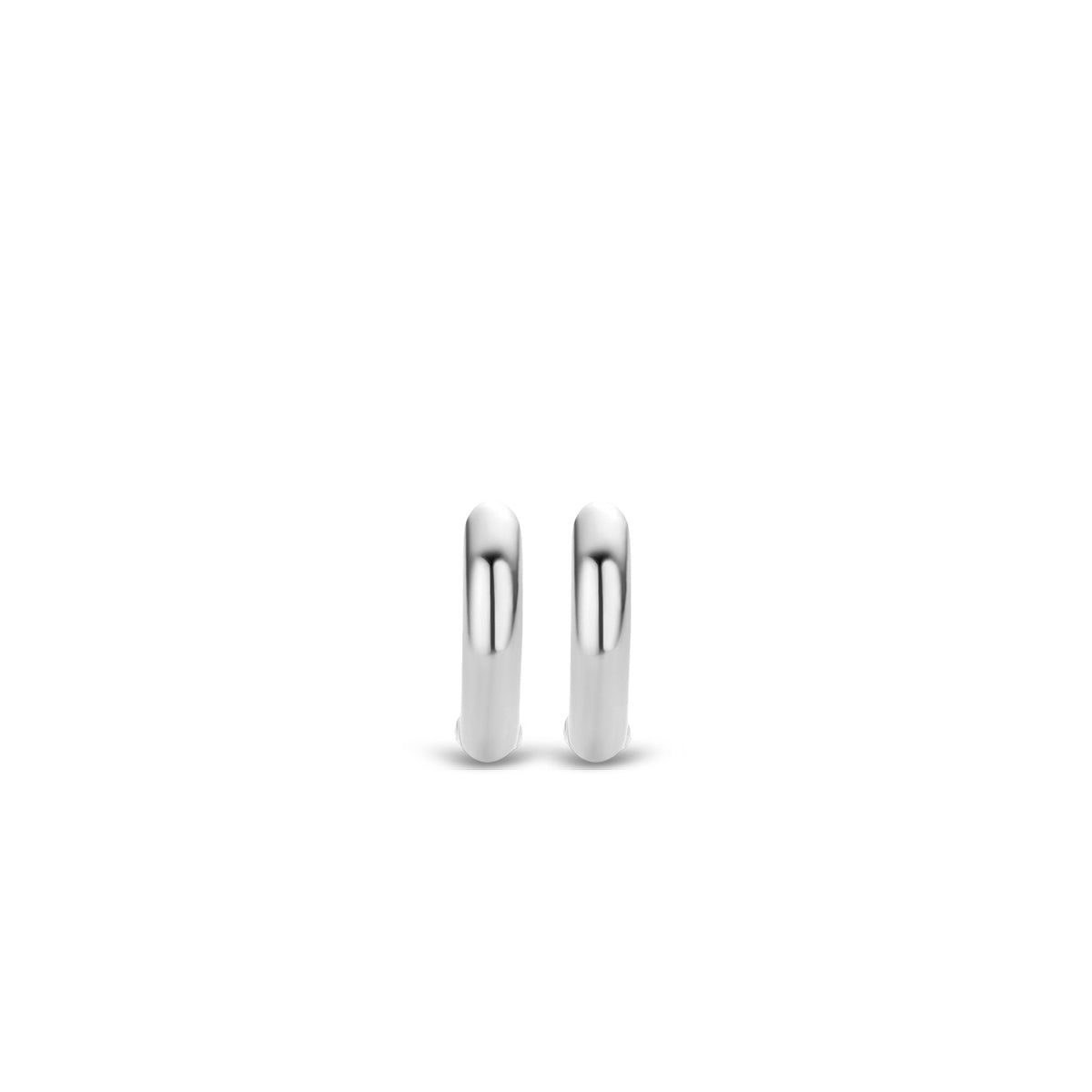 Medium Sterling Silver Huggie Hoop Earrings by Ti Sento, view 4