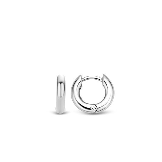 Medium Sterling Silver Huggie Hoop Earrings by Ti Sento