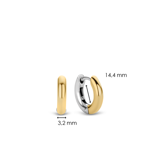 Ti Sento Small Gold Plated Hoops, view 4