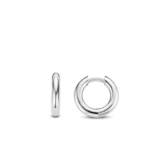 Ti Sento Silver Hoop Earrings, view 3