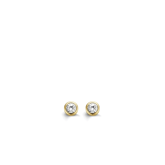 Ti Sento Gold Plated Stud Earrings, view 2