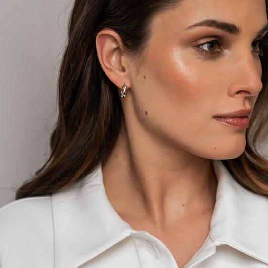 Ti Sento Gold Plated Infinity Hoops, view 2