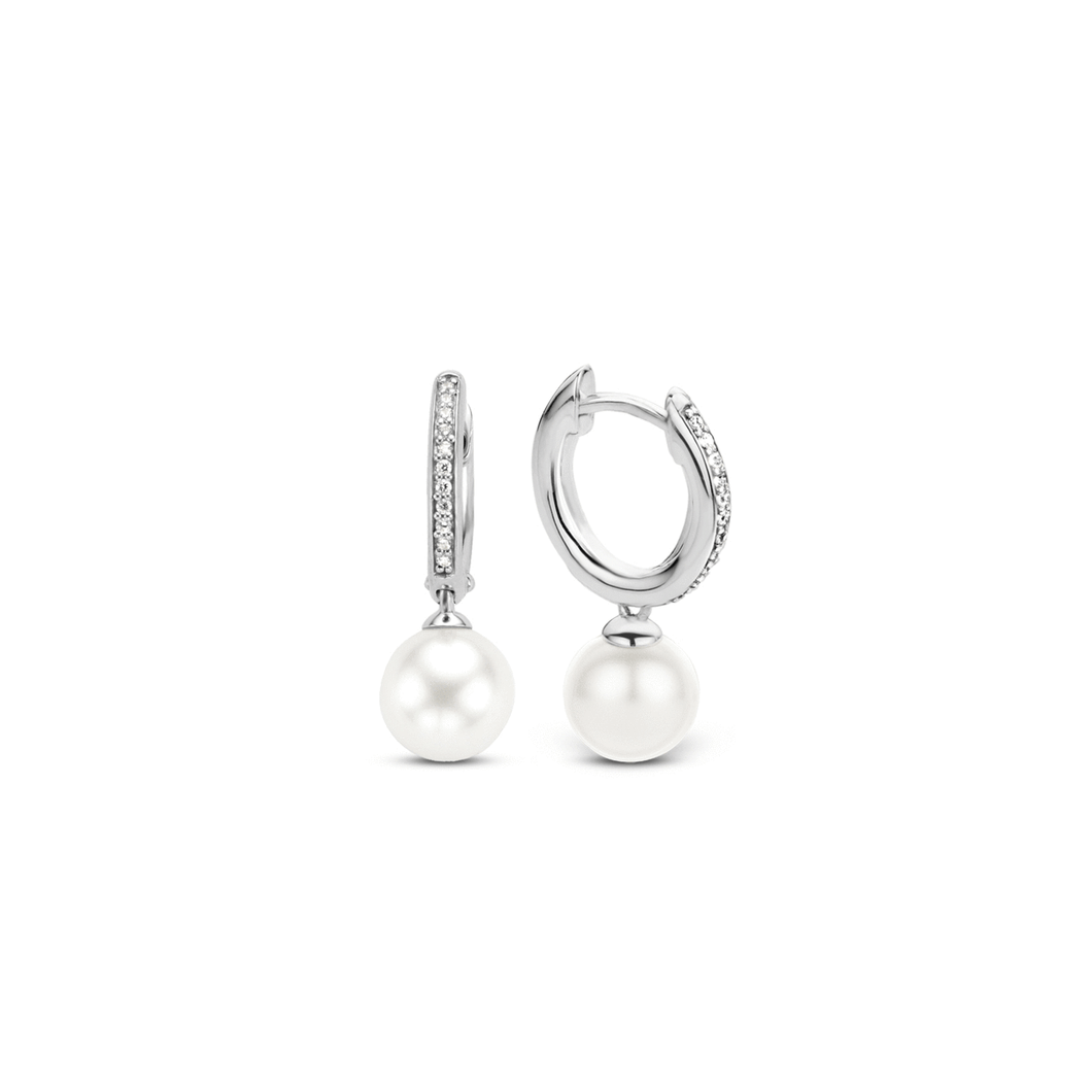 Ti Sento Pearl Hoop Earrings