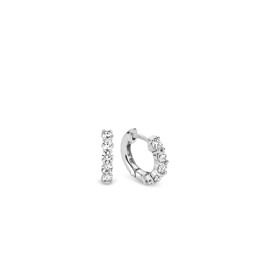 Ti Sento Rhodium Plated Hoop Earrings