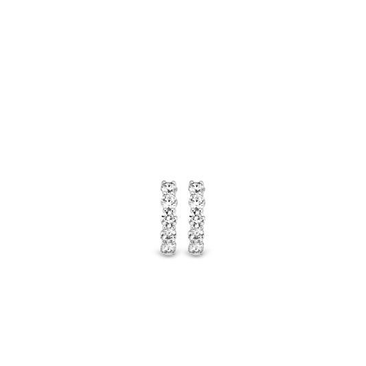 Ti Sento Rhodium Plated Hoop Earrings, view 2
