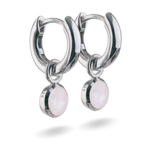 Load image into Gallery viewer, Small Sterling Silver Hoop Earrings with natural gemstone charms
