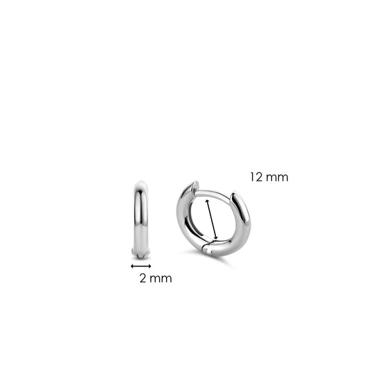 Ti Sento Small Sterling Silver Hoop Earrings, view 4