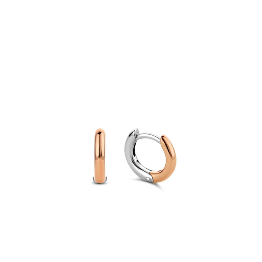 Small Silver Yellow Gold plated Hoop Earrings, view 4
