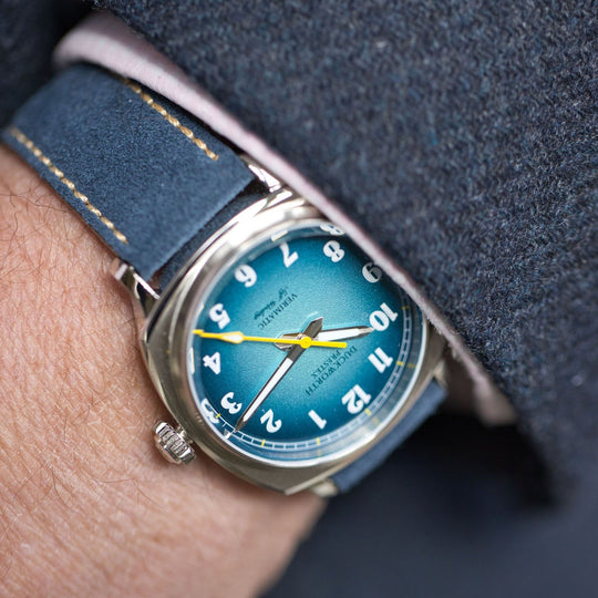 Verimatic 39mm Blue Fumé Men's Watch, view 4