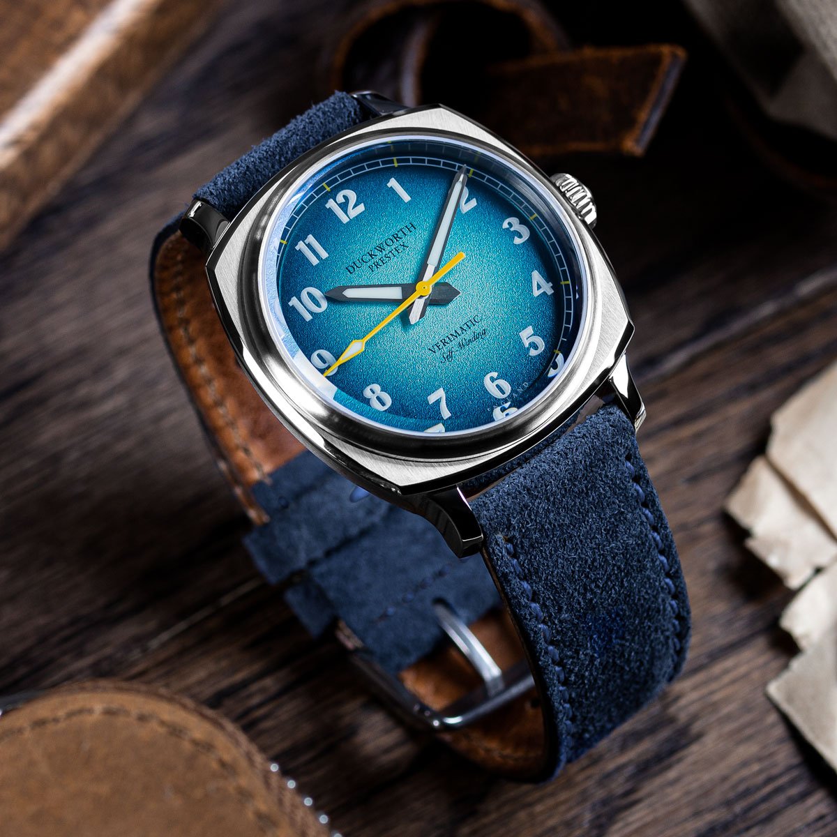 Verimatic 39mm Blue Fumé Men's Watch, view 5