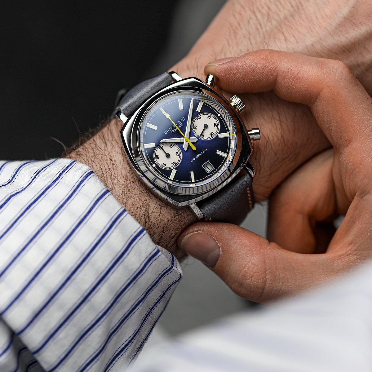 Chronograph 42 Blue Sunburst Men's Watch, view 4