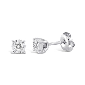 9ct White Gold 0.05ct Diamond stud earrings