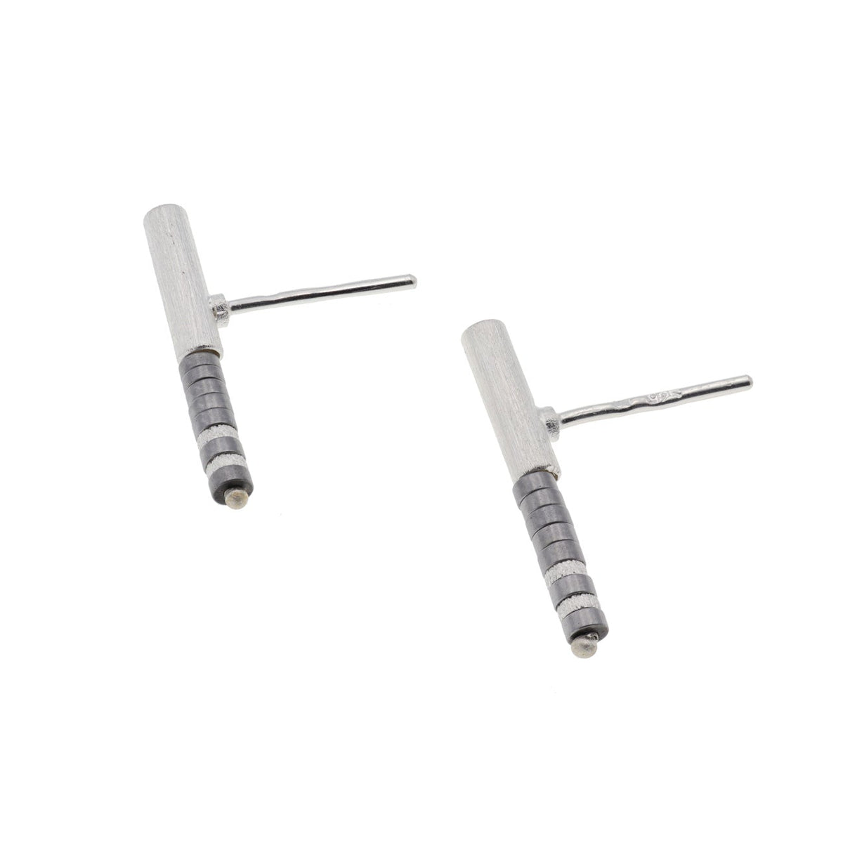 Sterling Silver Haematite Stud Drop Earrings