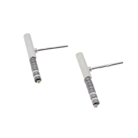 Sterling Silver Haematite Stud Drop Earrings