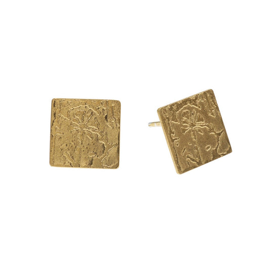 Gold Vermeil Square Stud Earrings - Large
