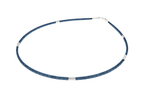 Sterling Silver & blue haematite single strand necklace