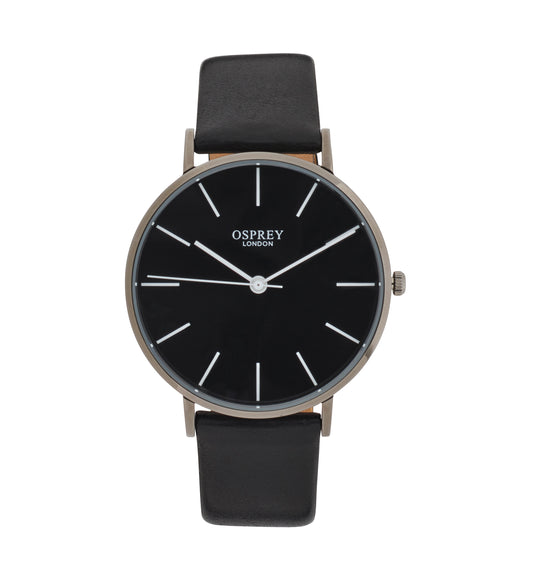 Osprey Black Leather Strap Men's Watch