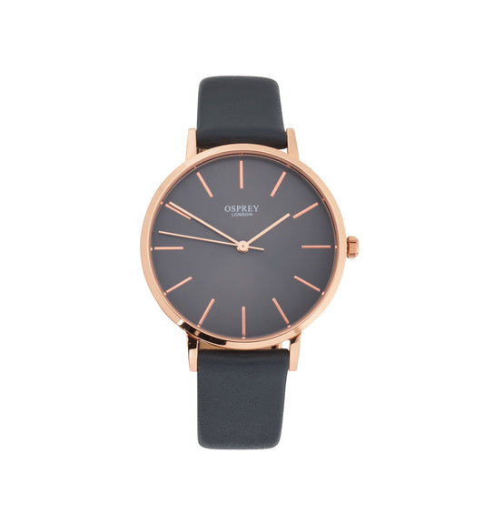Osprey Gunmetal Grey Leather Strap Ladies' Watch