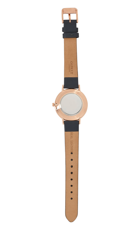 Osprey Gunmetal Grey Leather Strap Ladies' Watch, view 4