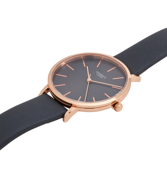 Osprey Gunmetal Grey Leather Strap Ladies' Watch, view 3