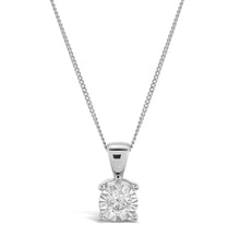 Load image into Gallery viewer, 9ct White Gold Diamond Pendant &amp; Close Trace Chain Set
