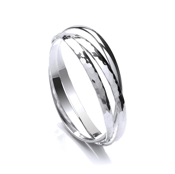Hammered Sterling Silver Russian Bangle