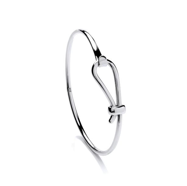 Ribbon Latch Sterling Silver Bangle