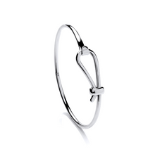 Load image into Gallery viewer, Ribbon Latch Silver Bangle
