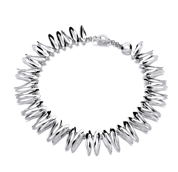 "Do the Twist" Sterling Silver Ovals Necklace