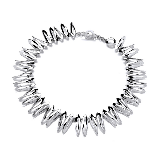 "Do the Twist" Sterling Silver Ovals Necklace