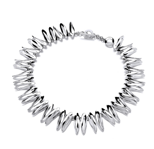 "Do the Twist" Sterling Silver Ovals Necklace