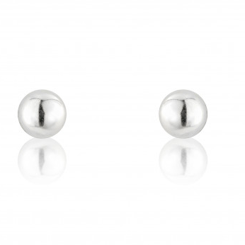 9ct White Gold Small Plain Ball Studs