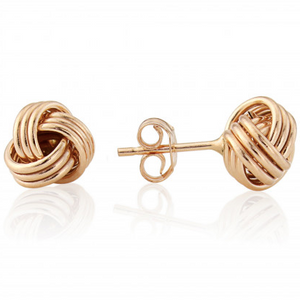 9ct Rose Gold Wool Mark Knot Earrings