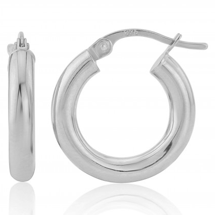 9ct White Gold Extra Small Hoop Earrings