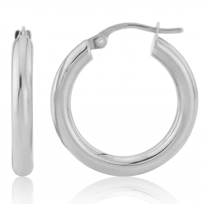 9ct White Gold Small Hoop Earrings