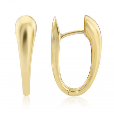 9ct Yellow Gold Tapered Hoop Earrings
