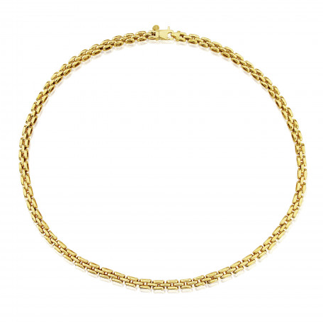 9ct Yellow Gold Three Row Panther Necklace