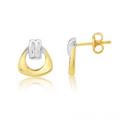 9ct Yellow and White Gold Earrings
