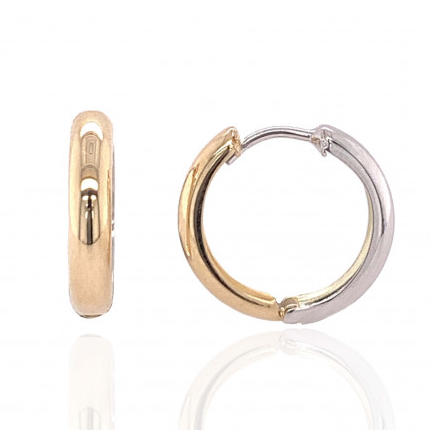 9ct Yellow and White Gold Hoop Earrings