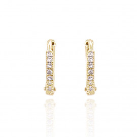 9ct Yellow Gold & Diamond Small Hoop Earrings