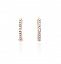 Load image into Gallery viewer, 9ct Yellow Gold Diamond Hoop Earrings

