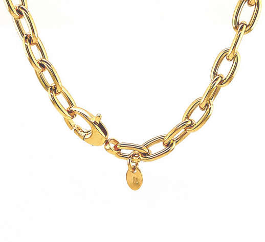 9ct Solid Yellow Gold Oval link Necklace, view 2