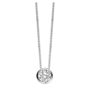 Fine Chain Necklace with Cubic Zirconia Hand Set Pendant