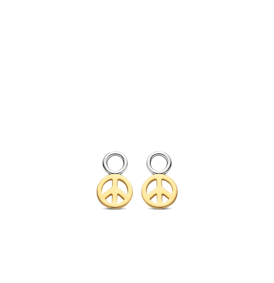 Gold Plated Silver Peace Sign Ear Charm, view 3