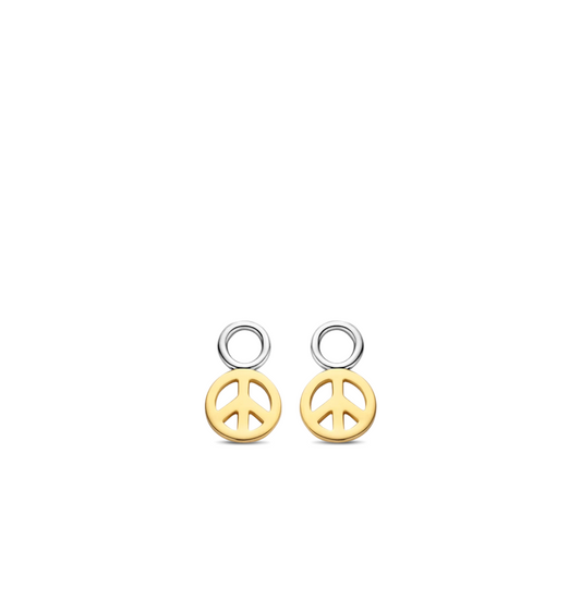 Gold Plated Silver Peace Sign Ear Charm, view 3