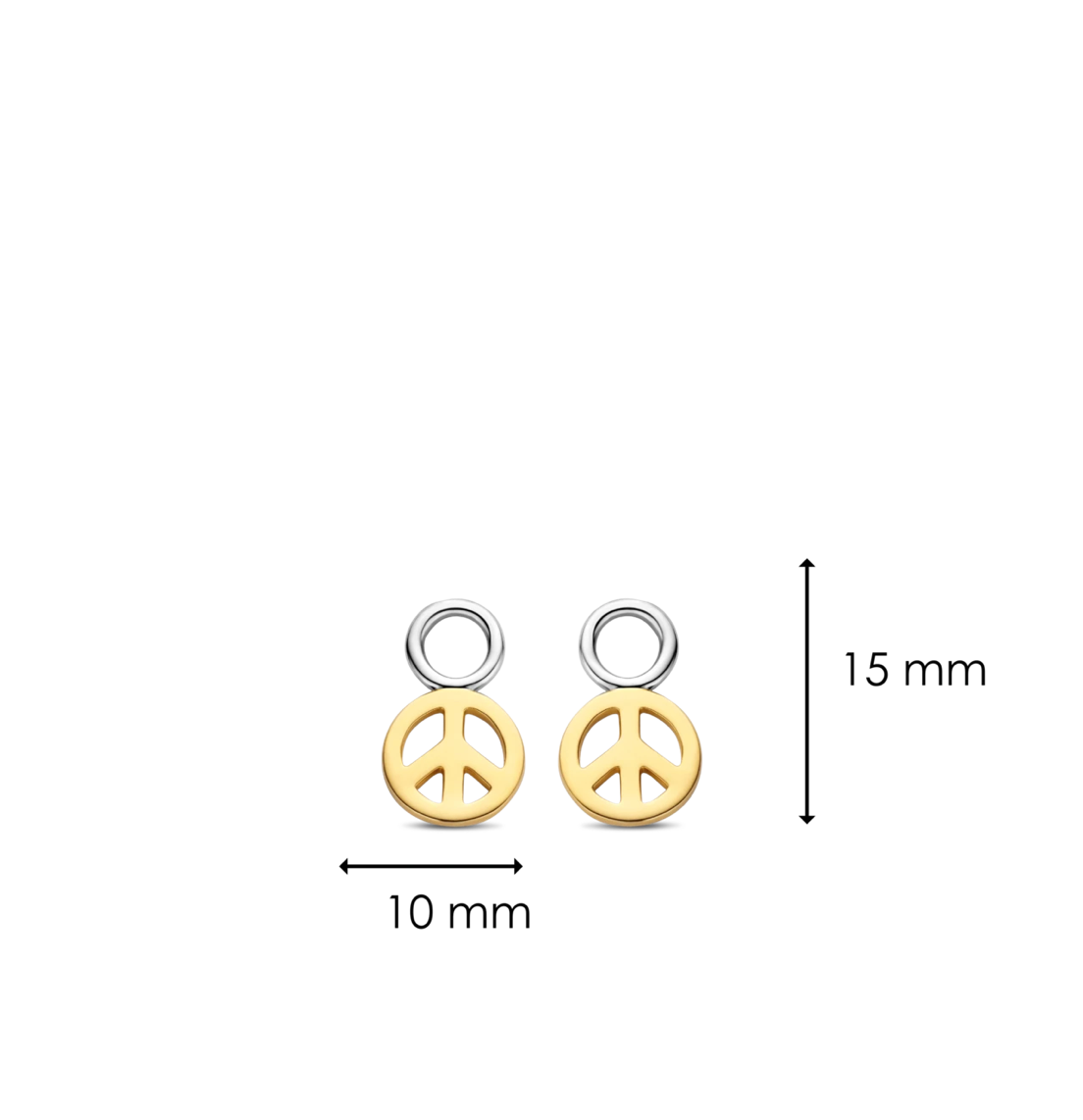 Gold Plated Silver Peace Sign Ear Charm, view 4