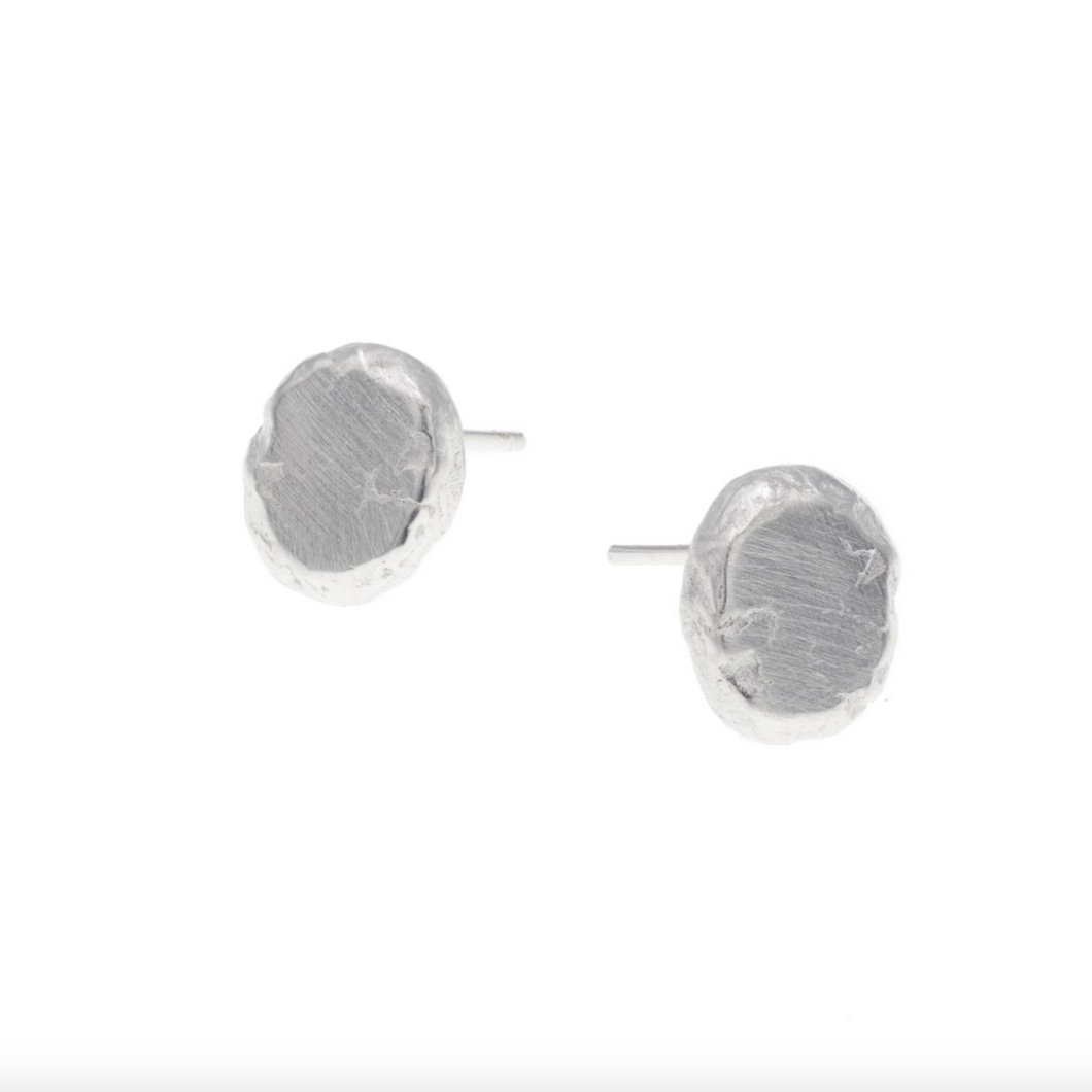 Silver scratched metal studs