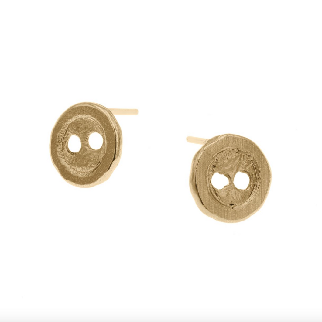 Silver Gold Plated Metal Circular Cut out Earrings