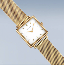 Load image into Gallery viewer, Classic Gold Female Bering Square Faced Watch
